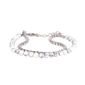 Mens Iron Saints Silver-Tone Layered Box Chain & Beaded Bracelet - image 1