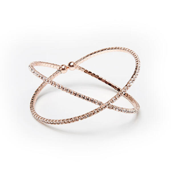 Rosa Rhinestones Rose Gold & Crystal Crossover Bracelet - image 
