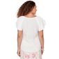 Womens Hearts of Palm Bloom Service Flutter Sleeve Crinkle Blouse - image 2
