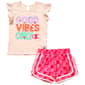 Girls (4-6x) Champion® Good Vibes Only Tee & Woven Short Set - image 2