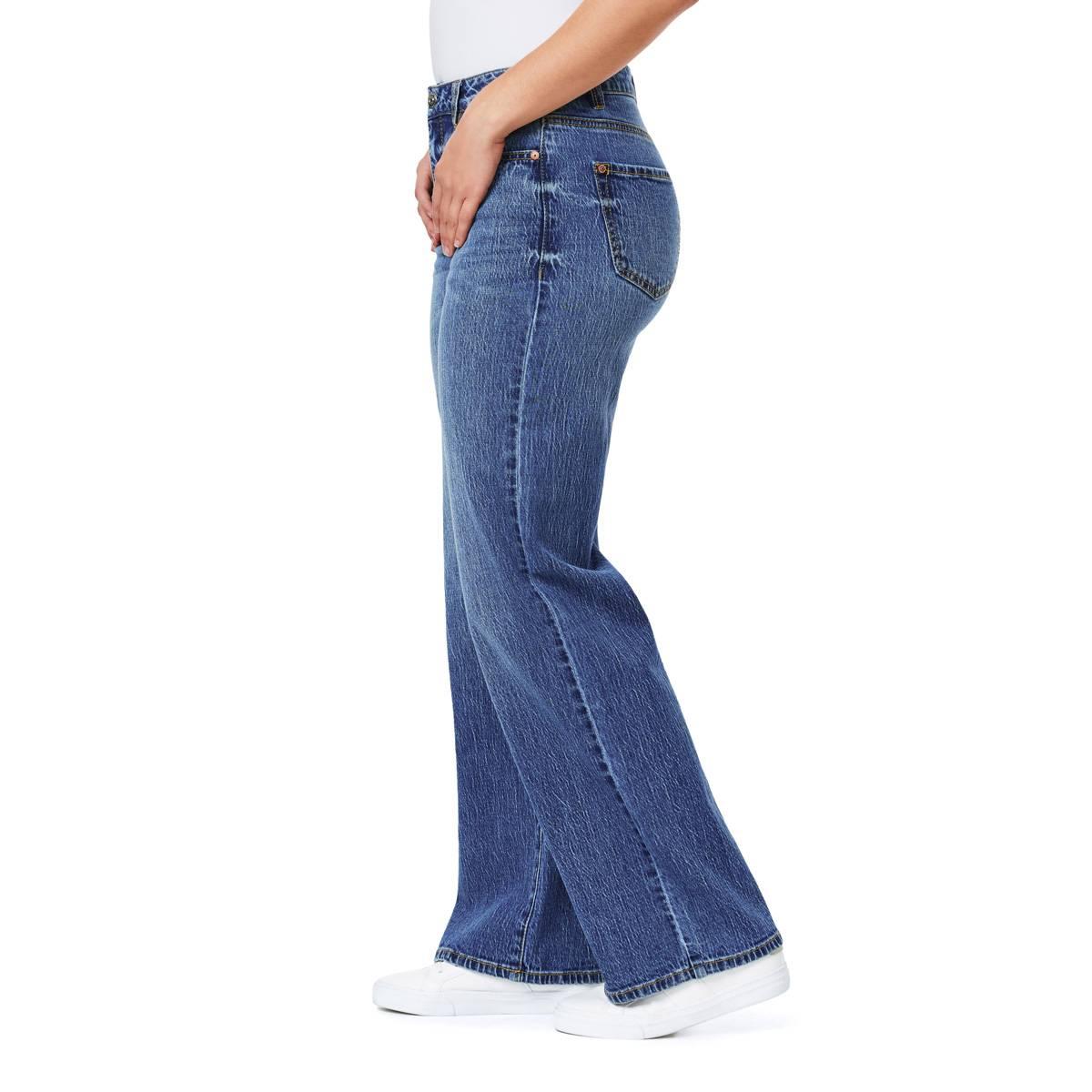 Juniors Wallflower Fearless Curvy Wide Leg Bow Jeans
