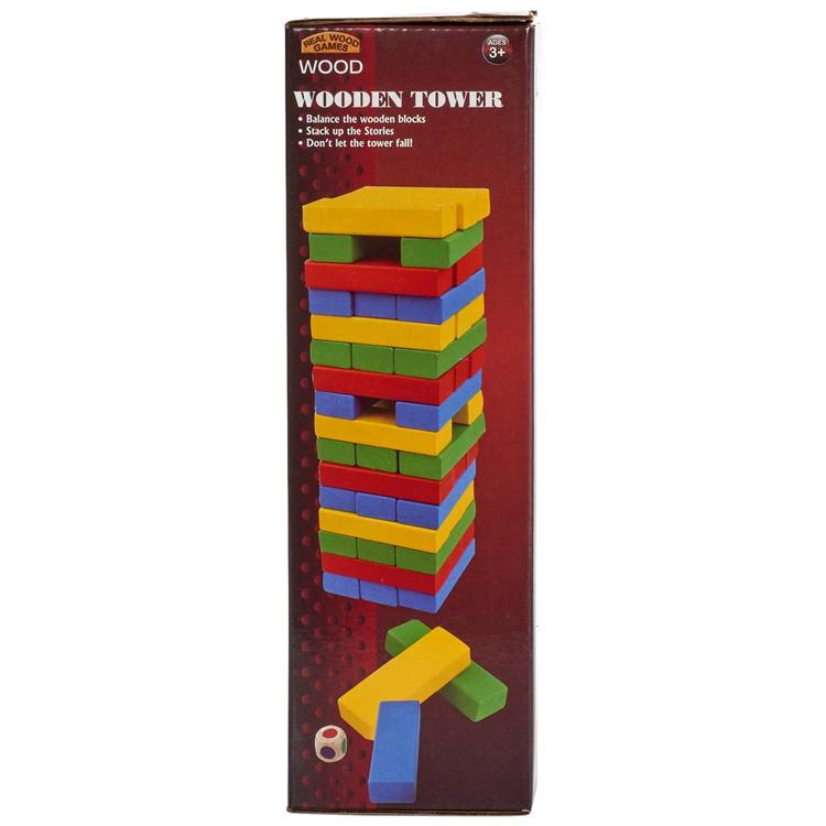 Large Colorful Wooden Tower Stacking Game