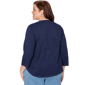 Plus Size Alfred Dunner Austin Rhinestone Diamond V Neck Blouse - image 2