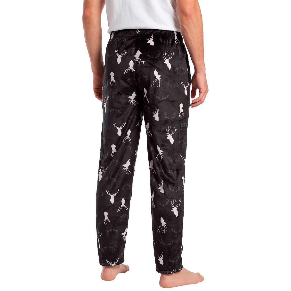 Mens Preswick & Moore® Deer Head Silky Fleece Pajama Pants