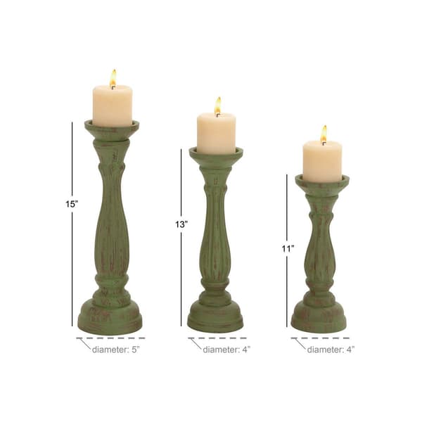9th & Pike&#174; Wooden Pillar Candle Holders Set of 3