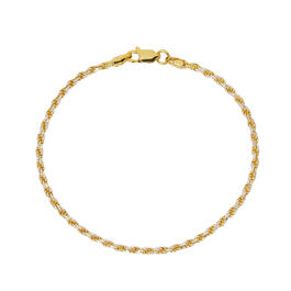 Danecraft 7in. Two-Tone Rope Chain Bracelet