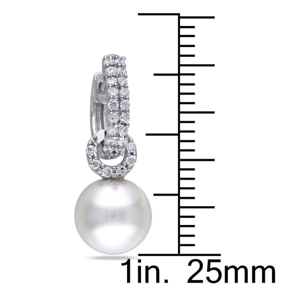 Gemstone Classics&#8482; Cubic Zirconia & Pearl Earrings