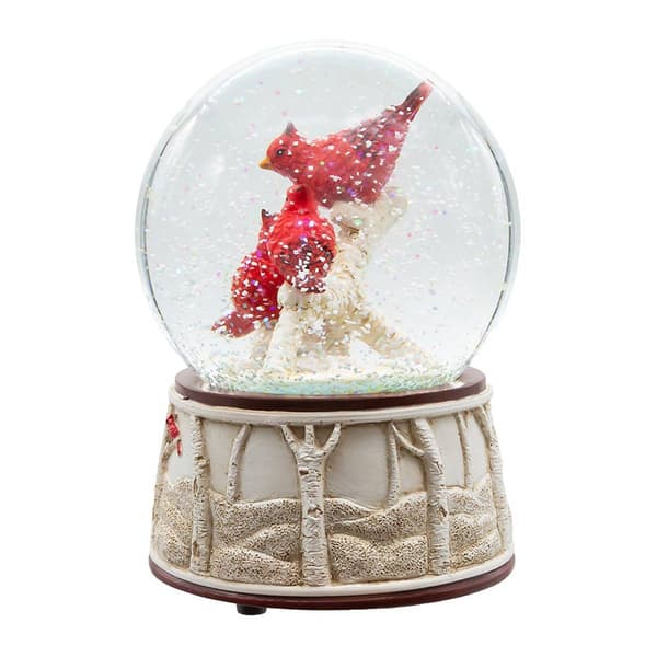 Kurt Adler Wind Up Musical Cardinals Water Globe