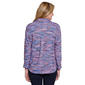 Womens Multiples Long Sleeve Button Front Tweed Blouse - image 2