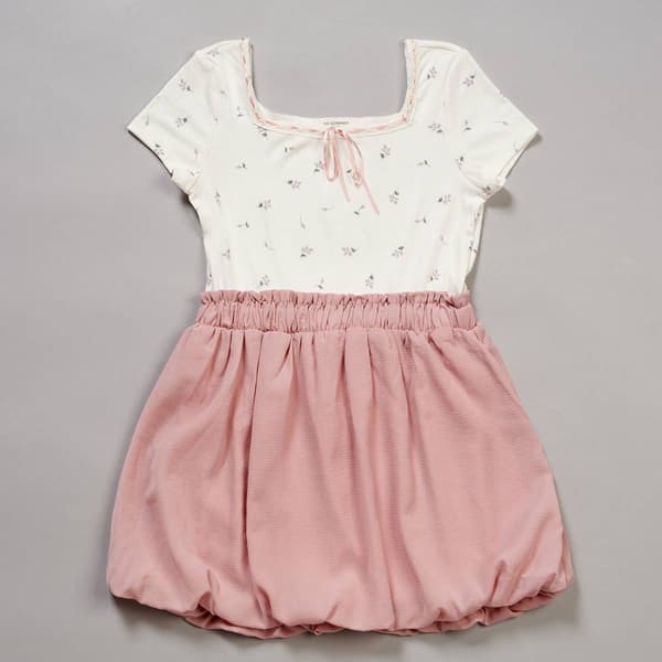 Girls &#40;7-16&#41; No Comment Floral Bubble Hem Dress - image 