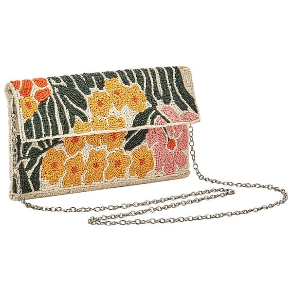 Sol & Mer Beaded Flap Clutch