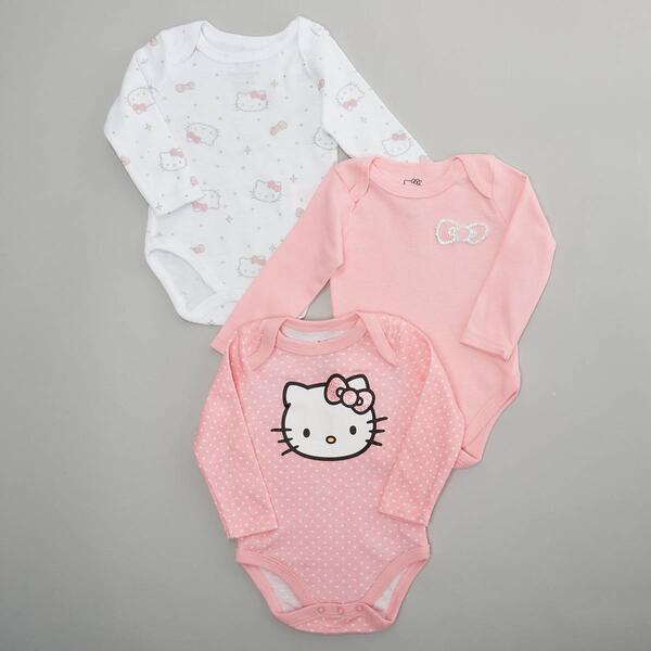 Toddler Girl 3pk. Hello Kitty(R) Glitter Dots Bodysuits - image 