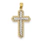 Gold Classics&#40;tm&#41; Gold & Rhodium Plated Diamond Cross - image 1
