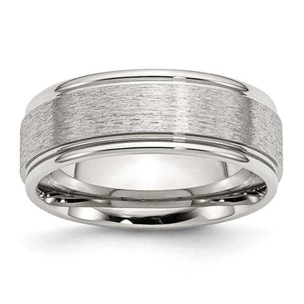 Mens Gentlemen's Classics&#40;tm&#41; 8mm Brushed Polished Grooved Edge Band - image 