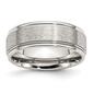 Mens Gentlemen's Classics&#40;tm&#41; 8mm Brushed Polished Grooved Edge Band - image 1