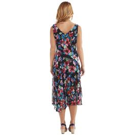 Womens Connected Apparel Sleeveless Floral A-Line Dress