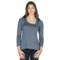 Womens 24/7 Comfort Apparel Solid Long Sleeve Scoop Neck Tee - image 1