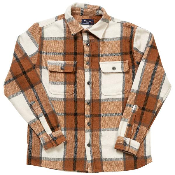 Mens Visitor Long Sleeve Brawny Shacket - Brown/Blue/Cream/Grey - image 