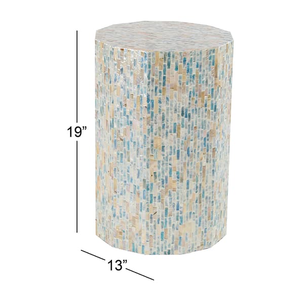 9th & Pike&#174; Small Multi Mussel Shells And Wood Accent Table
