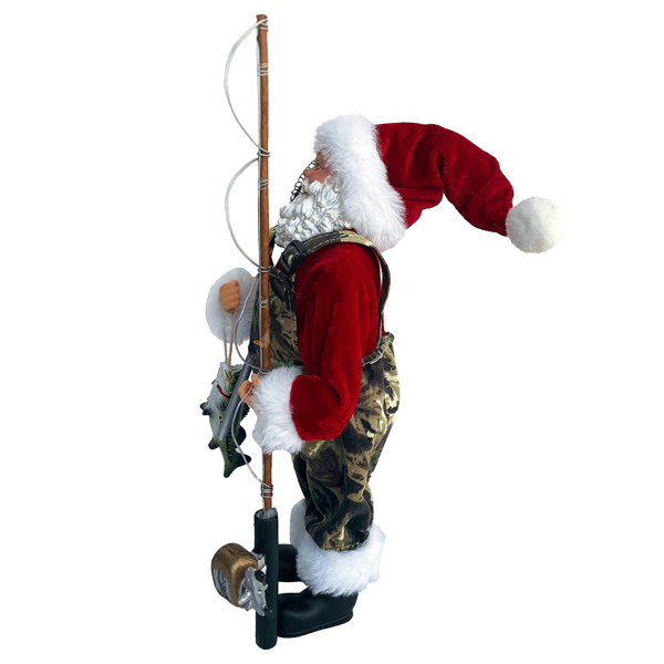 Santa''s Workshop 12in. Camo Fisherman Claus