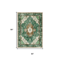 HomeRoots Green Brown & Ivory Medallion Distressed Area Rug - image 3