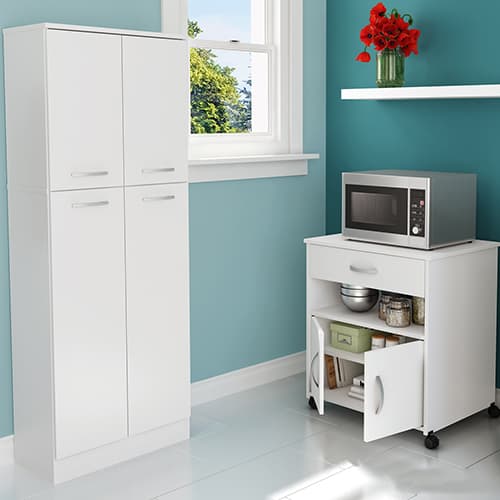 South Shore Axess Printer Cart on Wheels - White