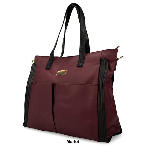 Badgley Mischka Rose Vegan Leather Travel Tote Weekender Bag