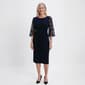Womens Connected Apparel 3/4 Sheer Sleeve Side Ruch Sheath Dress - image 1
