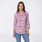Petite Emily Daniels 3/4 Sleeve Medallion Button Down - image 1