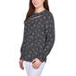 Petites NY Collection Heart Dot Long Sleeve Cut-Out Blouse - image 3