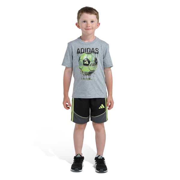 Boys (4-7) adidas(R) Heather Color Block Short Set