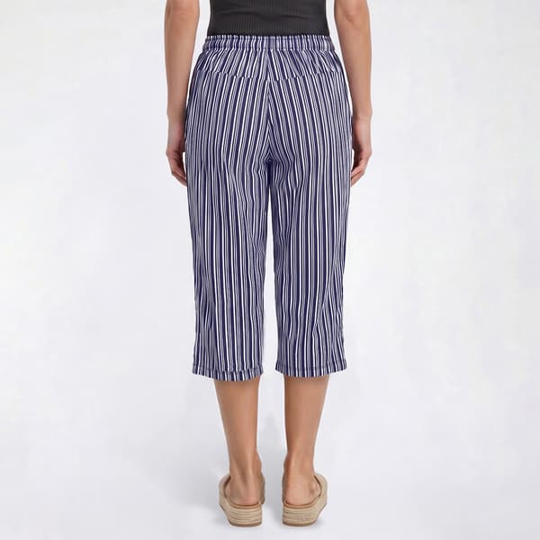 Womens Emily Daniels Pull On Stripe Capris with Side Slits
