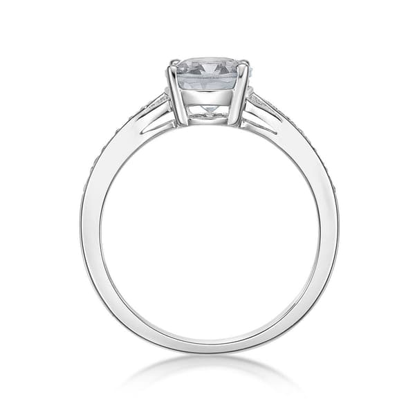 Sterling Silver Ring w/ White Topaz Gemstones