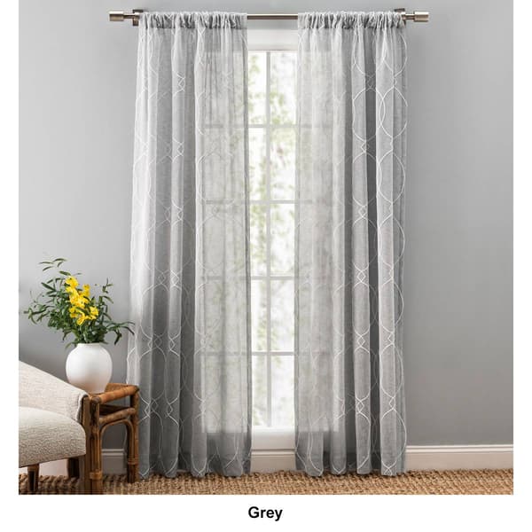 Haley Embroidered Sheer Curtain Panel