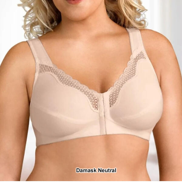 Exquisite Form Fully Cotton Soft Cup Wire-Free Bra With Lace - Damask -  Curvy