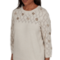 Petite Alfred Dunner Regent Street Floral Pointelle Sweater - image 5