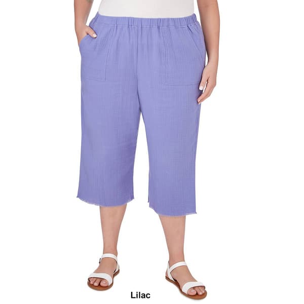 Plus Size Alfred Dunner Summer Breeze Double Gauze Capri Pants