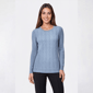 Petite Napa Valley Long Sleeve Cable Knit Front Sweater - image 12