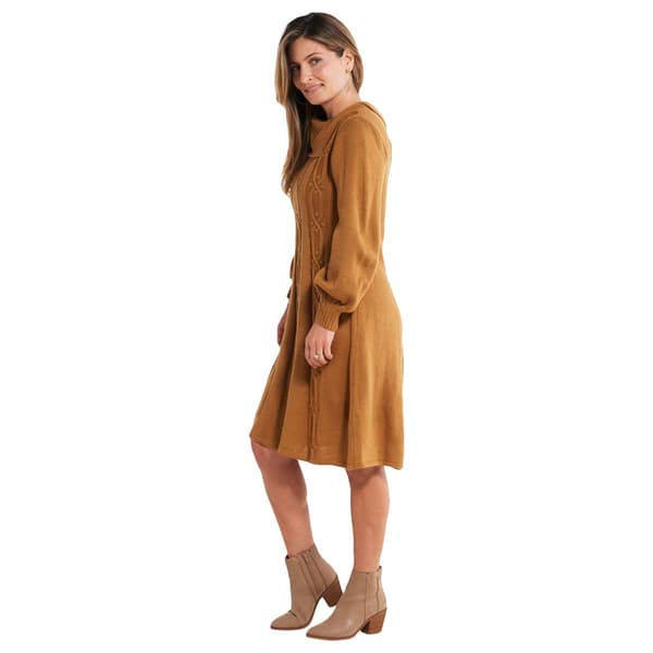 Petites Robbie Bee  Asymmetrical Cable Knit Sweater Dress
