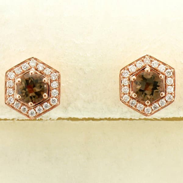 Le Vian(R) 14kt. Strawberry Gold(R) Chocolate Quartz(R) Earrings - image 