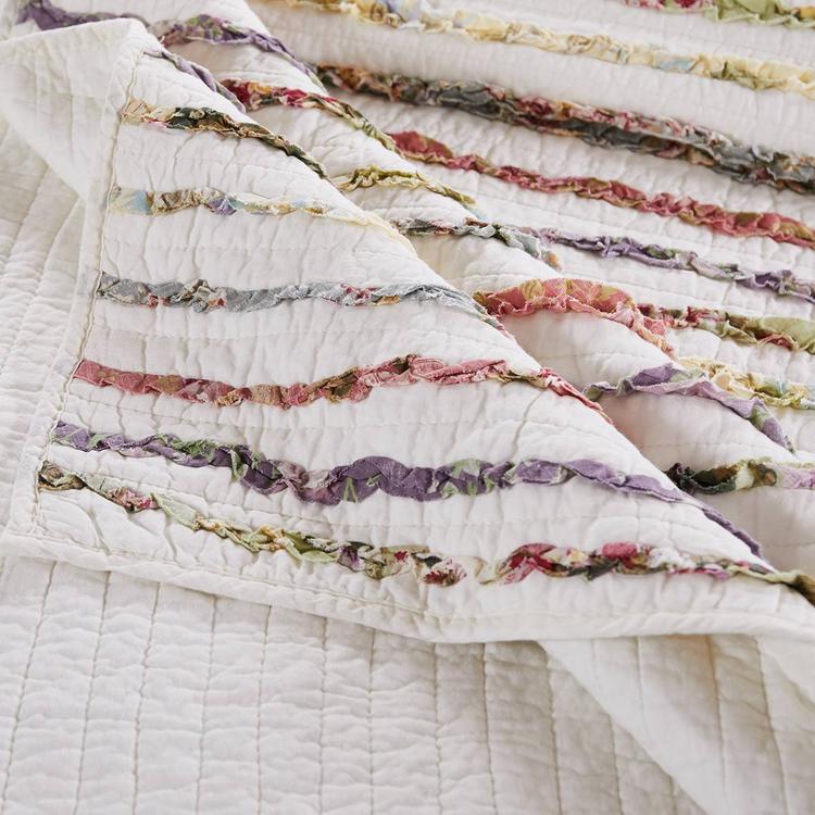Greenland Home Fashions™ Bella Ruffle Frayed Edge Quilt Set