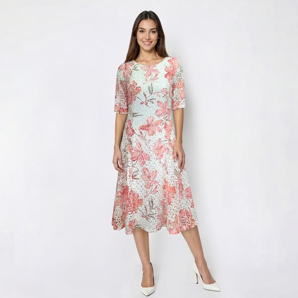Womens Rabbit Rabbit Rabbit Floral Crochet Fit & Flare Dress - image 