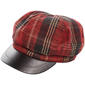 Womens Madd Hatter Plaid Faux Leather Brim Newsboy Hat - image 1