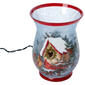 Transpac Christmas Cardinal House Glass Hurricane - image 1