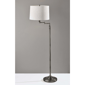Simplee Adesso Aaron Swing Arm Floor Lamp with White Shade - image 1