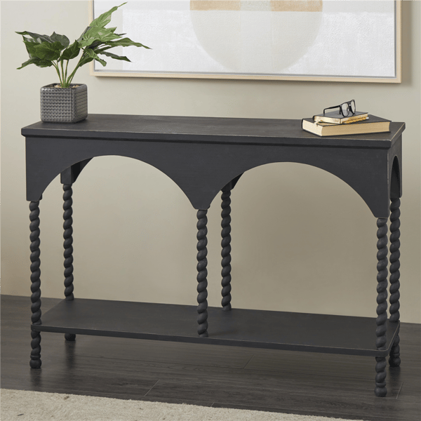 9th & Pike® Traditional Black Wood Console Table