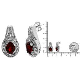 Haus of Brilliance Red Garnet & Diamond Accent Stud Earrings
