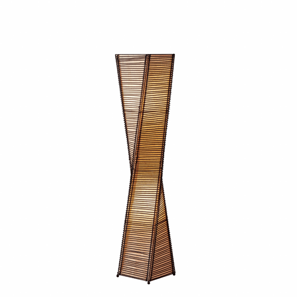 HomeRoots 50 Black Floor Lamp With Black and Tan Twisted Cylind - image 