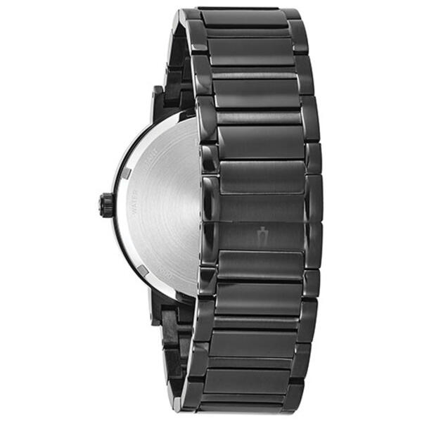Mens Bulova Modern Black IP Diamond Bracelet Watch - 98D144