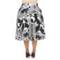 Womens White Mark Leaf Print Vintage Flared Midi Skirt - image 3